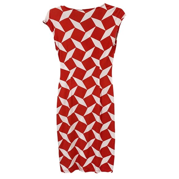 New York Company Red & White Geometric Print Stretch Dress Size XS FALL SALE - Picture 4 of 4